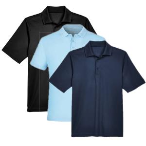 black, light-blue, navy polo shirt