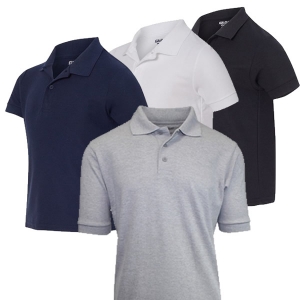 Polo-shirt-white-black-navy-heather Polo shirt 4 colors