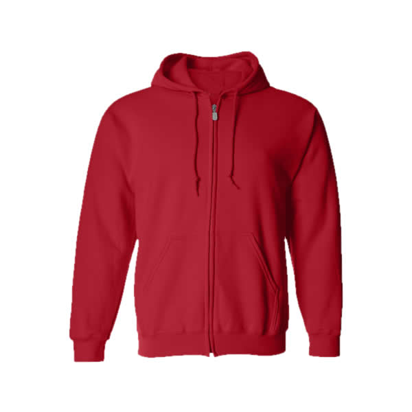Hooded-zipper-sweatshirt-red
